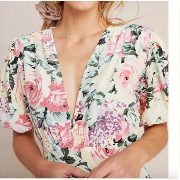 Faithfull Venissa Floral Flower Boho Peasant Cottage Hippie Chic Midi Dress - Picture 4 of 10